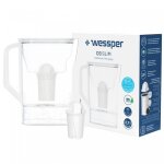 Carafe filtrante pour r�frig�rateur wessper d3 slim aquaclassic blanc + 1 cartouche filtrante aquaclassic ...