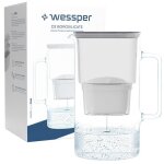 Carafe  filtre - wessper - wessper carafe en verre - 25 litres - compatible brita maxtra - sans bpa