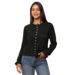 Cardigan avec boutons nacrs. patte de boutonnage festonn en maille ctele. encolure avec bord ctel. ...