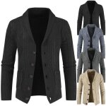 Cardigan hommes chaud hiver pull chaîne lien tricot châle lâche mode simple rangée bouton pull épaissi ... Cardigan hommes chaud hiver pull chaîne lien tricot châle lâche mode simple rangée bouton pull épaissi ...