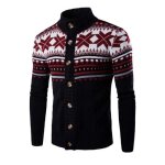 Cardigan homme - leoclotho - pull de no�l - tricot automne / hiver - couleur: noir - taille: xs � l