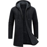 Cardigan homme long � capuche zipp� - zgeer - chandail cardigans - noir - mixte - adulte