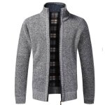 Cardigan hommecardigans homme en maille col droit ouvrez - front zippclassique gilet homme avec poche ...