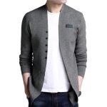 Cardigan homme manches longues casual gilet en tricot avec boutons - insfity - gris - col boutonn