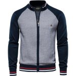 Cardigan hommemanches longues pull col montant tricotécardigan chaud automne hiver - bleu marine Cardigan hommemanches longues pull col montant tricotécardigan chaud automne hiver - bleu marine
