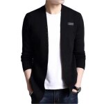Cardigan homme manches longues en tricot - insfity - noir - col boutonn