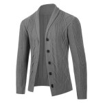 Cardigan homme simple boutonnage col v automno casual - gris - insfity