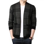 Cardigan laine plaid homme coupe slim avec poches gilet en tricot doux - gris - insfity - automno printemps ... Cardigan laine plaid homme coupe slim avec poches gilet en tricot doux - gris - insfity - automno printemps ...