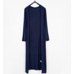 Cardigan long pour femme en coton - ecelen - lh1028gddswt06ta - bleu foncé - grande taille Cardigan long pour femme en coton - ecelen - lh1028gddswt06ta - bleu foncé - grande taille