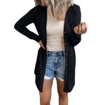 Cardigan long femme manches longue cardigan tricoté couleur unie décontracté ample haut chaude boutons ... Cardigan long femme manches longue cardigan tricoté couleur unie décontracté ample haut chaude boutons ...