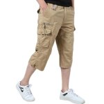 Cargo pantacourt coupe droit homme grandtaille pantalon homme de ete - - 5 couleurs - kaki