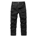 Cargo pantalon de travail homme casual multi - poches eexterieur mode en coton - noir