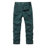 Cargo pantalon de travail homme casual multi - poches eexterieur mode en coton - vert