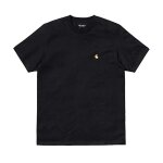 T - shirt homme noir carhartt s / s chase - 100% coton - manches courtes