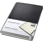Carnet à spirale - sigel - co840 - a4 - noir - 80 feuilles - 5 registres Carnet à spirale - sigel - co840 - a4 - noir - 80 feuilles - 5 registres