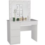 Carol - coiffeuse avec miroir + �clairage led - 4 tiroirs - 98x76x51 cm - bureau