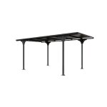 Carport en aluminium toit plat 1470m� - gris anthracite