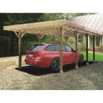Carport base - solid - 4x5xh25m - bois de pin certifié - poteaux contrecollés 12x12cm Carport base - solid - 4x5xh25m - bois de pin certifié - poteaux contrecollés 12x12cm