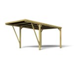 Carport bois 1 voiture 165m� 4 poteaux 12x12
