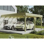 Carport pergola double adoss en bois - 2 voitures - 293 m - artemida de expertland
