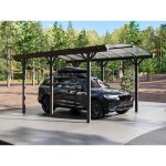Carport pergola simple autoportant en aluminium - 1 voiture - 1515 m� - gris anthracite - baresa