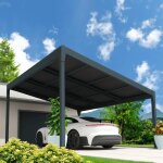 Carport solaire - ombrazur - energy 1 pente - aluminium - gris anthracite - 2400w Carport solaire - ombrazur - energy 1 pente - aluminium - gris anthracite - 2400w