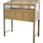 Carré potager avec serre sur pieds en bois mon jardin - beige - l 120 x l 54 x h 120 cm Carré potager avec serre sur pieds en bois mon jardin - beige - l 120 x l 54 x h 120 cm