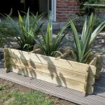 Carr� potager en bois trait� forest style basil 214 l