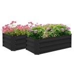 Outsunny - jardinière - acier - 100x50x30cm - noir Outsunny - jardinière - acier - 100x50x30cm - noir