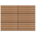 Carreaux de terrasse - wpc - 60x30 cm - 6 pcs - marron - embotement rapide