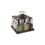 Carrousel carr� � �pices 8 pots 9cm noir