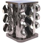 Carrousel � �pices carr� en inox 9 pots noir