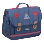 Cartable - poids plume - marine - 38 cm - 2 compartiments - d�cor imprim� allover