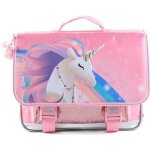 Cartable - licorne - modle licorne - 38 cm - rose - 2 compartiments - zippe