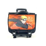 Cartable - naruto - 05013 - orange / noir - 2 soufflets - roulettes - ergonomique