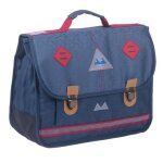 Cartable - poids plume - marine - 35 cm - 2 compartiments - d�cor imprim� allover