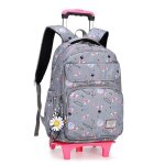 Cartable  roulettes - oxford - impermable - gris - scolaire - mixte