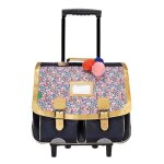 Cartable  roulettes - tanns - antonia - 41cm - bleu marine - fille - primaire