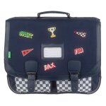 Cartable - tanns - matheo - 41 cm - bleu - 2 compartiments - zippe