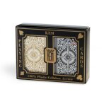 Cartes kem arrow black and gold poker jumbo - kem - 2 jeux - coffret de 54 cartes de poker 100% plastique ...
