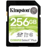 Carte mmoire flash kingston canvas select plus - 256 go - video class v30 / uhs - i u3 / class10 - sdxc ...