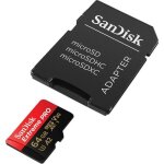 Carte mmoire flash microsdxc uhs - i sandisk extreme pro 64go - classe 10 u3 v30 170mo / s a2