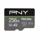 Carte mmoire flash pny pro elite 256 go - a2 / video class v30 / uhs - i u3 / class10 - microsdxc uhs ...
