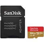 Carte m�moire flash - sandisk - extreme microsdxc 64gb - classe de vitesse a2 / v30 / u3 - jusqu� 160 ...