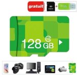Carte m�moire micro sd 128go class 10 adaptateur sd + lecteur de cartes