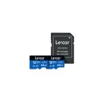 Carte mmoire micro sd lexar pack 2 64go 633x