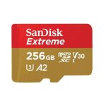 Carte m�moire micro sdxc - sandisk - extreme 256 go - vitesse 190 mo / s - classe 10 u3 v3 - a2