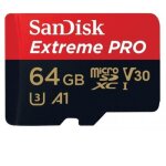 Carte m�moire microsdxc sandisk extreme pro 64 go + adaptateur sd jusqu� 100 mo / s classe 10 u3 v30 ...