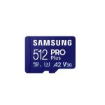 Carte memoire samsung 512g micro sd pro plus 2023 avec adaptateur sd 4k classe 10 lecture 180 mo / s ...