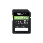 Carte mmoire sd pny elitex - pro 60 uhs - ii 128gb - blanc - classe 10 u3 v60